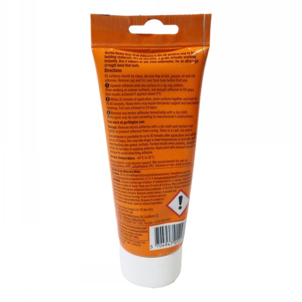 Gorilla Heavy Duty Grab Adhesive White 200ml - Image 2